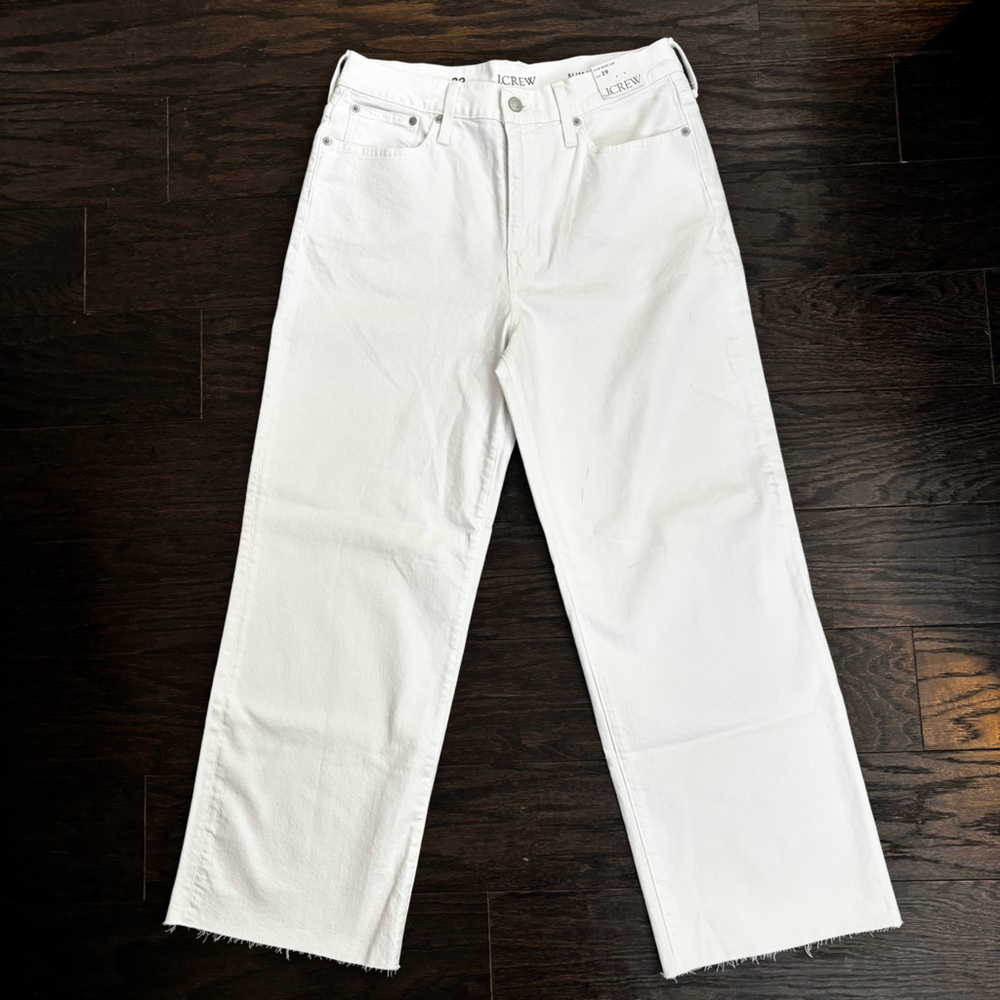 NWT J. Crew Slim Wide Leg White Jeans